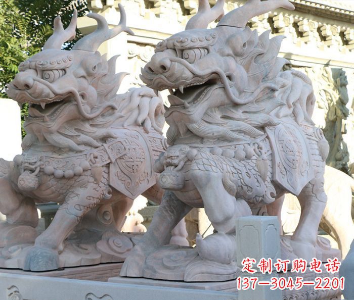 上海招财瑞兽麒麟石雕 (2)