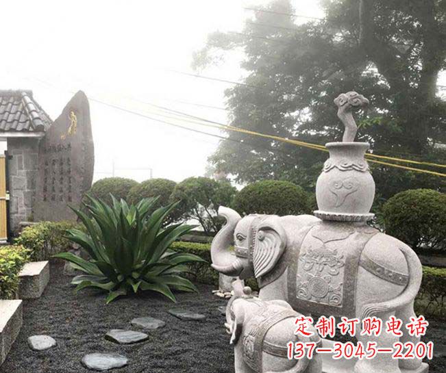上海招财驮宝大象石雕