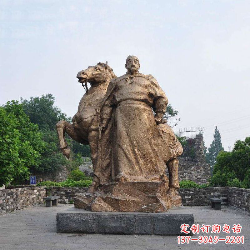 上海中国历史名人明太祖朱元璋铜雕像