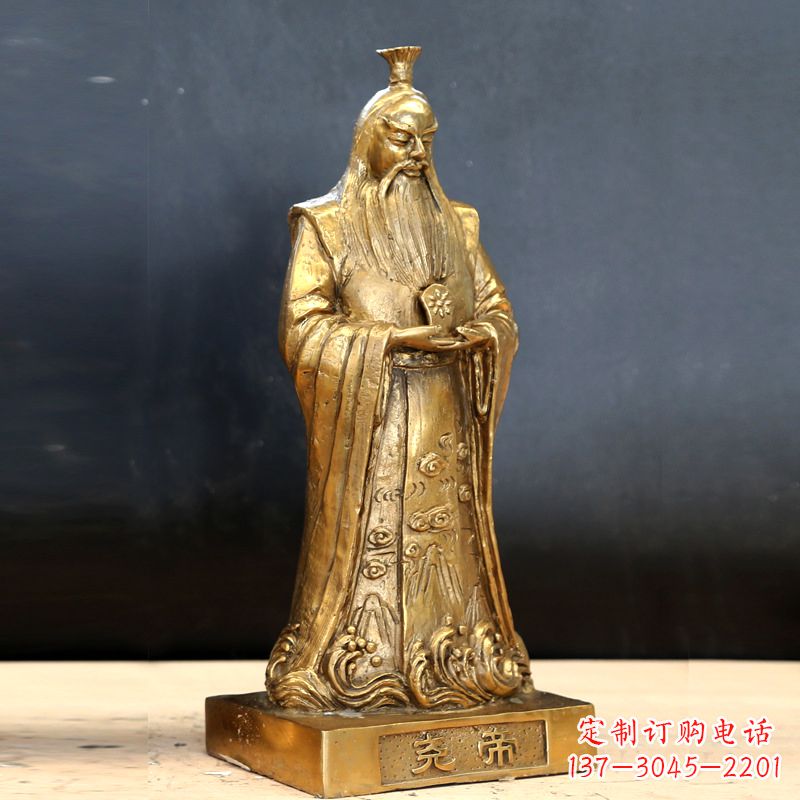 上海中国上古时期部落联盟首领尧帝铸铜雕像