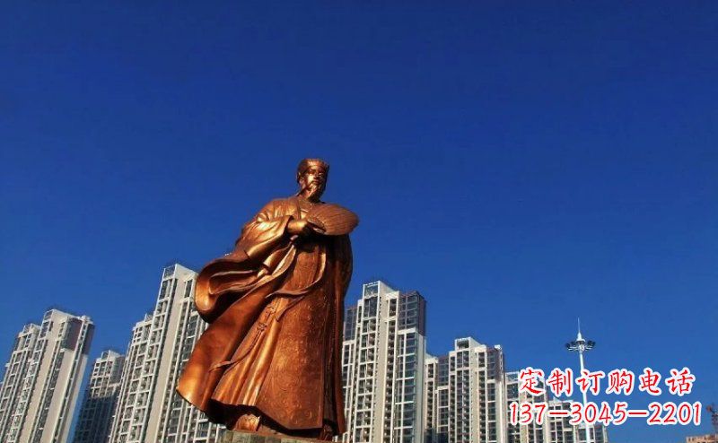 上海诸葛亮古代名人铜雕 (2)