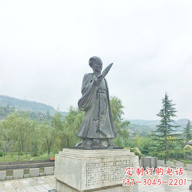 上海诸葛亮军师铜雕塑像-三国著名人物雕塑