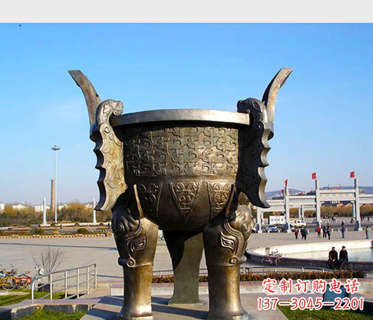 上海铸铜广场圆形景观香炉