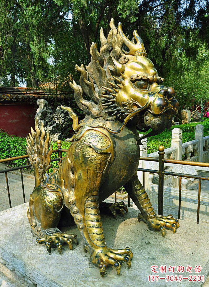 上海铸铜麒麟神兽铜雕
