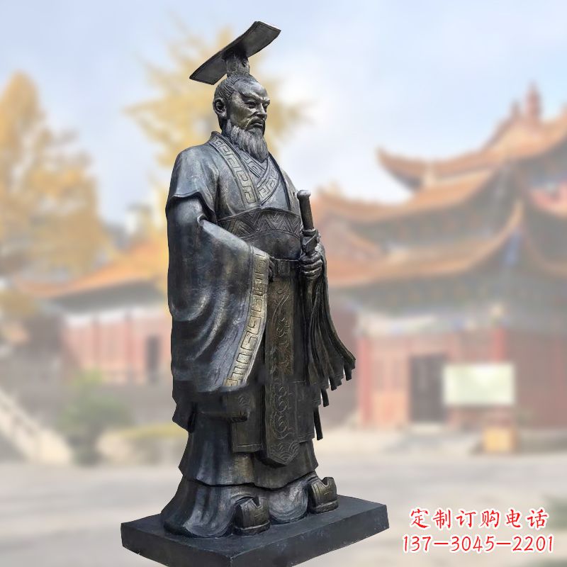 上海铸铜秦始皇铜雕塑像