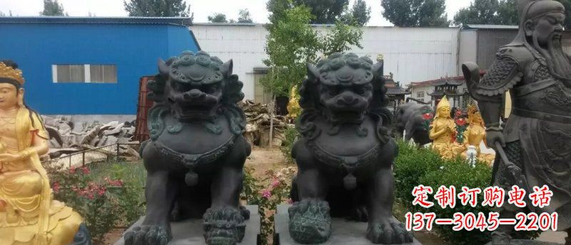 上海铸铜狮子看门狮子铜雕