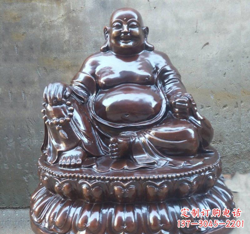 上海宗教庙宇弥勒佛铜雕