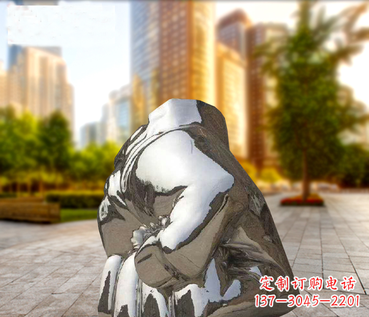上海小区不锈钢拳头景观雕塑